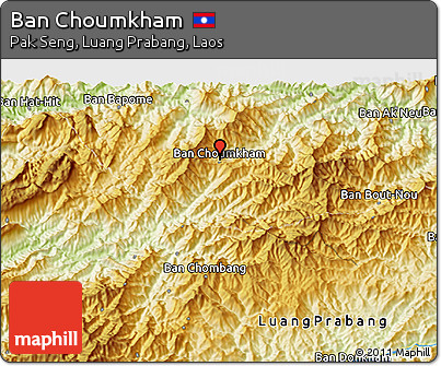 Physical 3D Map of Ban Choumkham