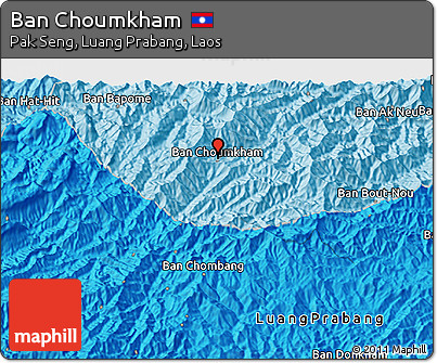 Political 3D Map of Ban Choumkham