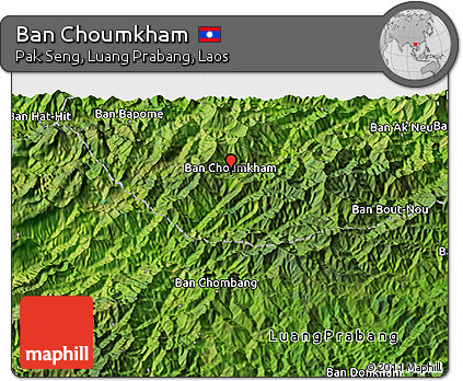 Satellite 3D Map of Ban Choumkham