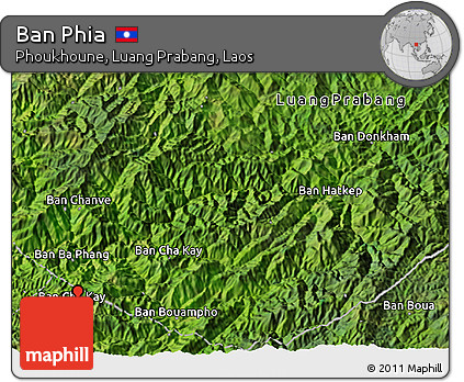Satellite 3D Map of Ban Phia