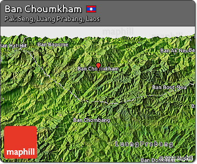 Satellite 3D Map of Ban Choumkham