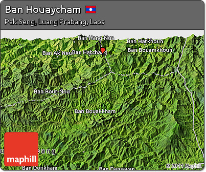 Satellite 3D Map of Ban Houaycham