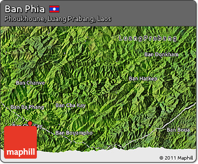 Satellite 3D Map of Ban Phia
