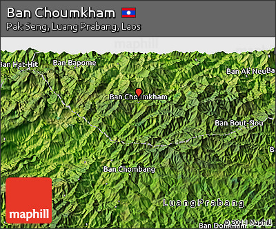Satellite 3D Map of Ban Choumkham