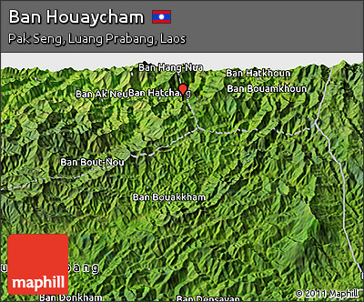 Satellite 3D Map of Ban Houaycham