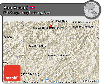 Shaded Relief 3D Map of Ban Houali