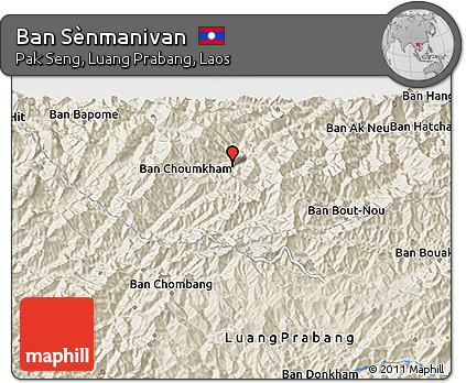 Shaded Relief 3D Map of Ban Sènmanivan