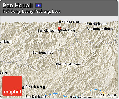 Shaded Relief 3D Map of Ban Houali