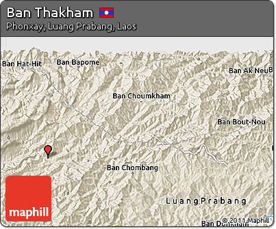 Shaded Relief 3D Map of Ban Thakham
