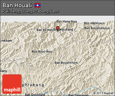 Shaded Relief 3D Map of Ban Houali