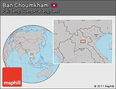 Gray Location Map of Ban Choumkham