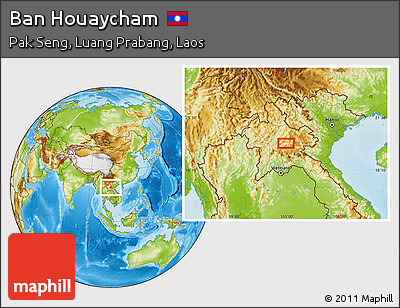 Physical Location Map of Ban Houaycham