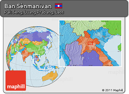 Political Location Map of Ban Sènmanivan