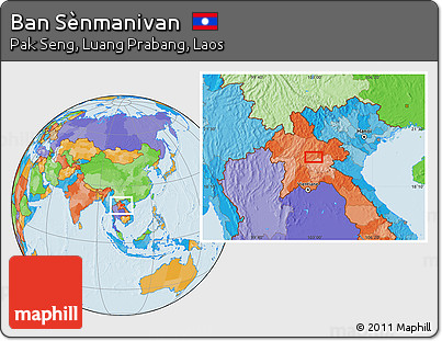 Political Location Map of Ban Sènmanivan