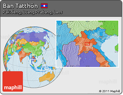 Political Location Map of Ban Tatthôn