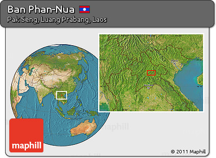Satellite Location Map of Ban Phan-Nua
