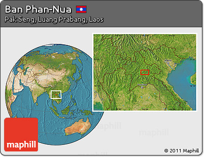 Satellite Location Map of Ban Phan-Nua