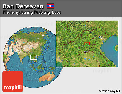 Satellite Location Map of Ban Dènsavan