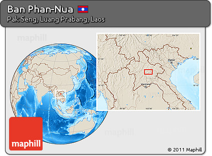 Shaded Relief Location Map of Ban Phan-Nua