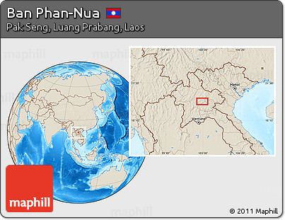 Shaded Relief Location Map of Ban Phan-Nua