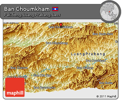 Physical Panoramic Map of Ban Choumkham