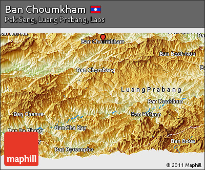 Physical Panoramic Map of Ban Choumkham