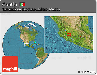 Satellite Location Map of Contla