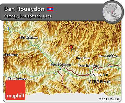 Physical 3D Map of Ban Houaydon