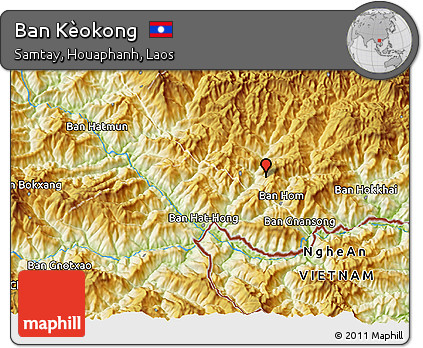Physical 3D Map of Ban Kèokong
