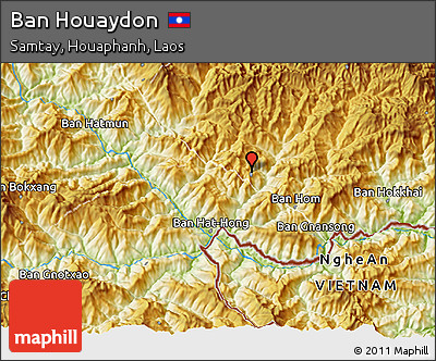 Physical 3D Map of Ban Houaydon