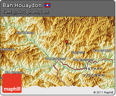 Physical 3D Map of Ban Houaydon