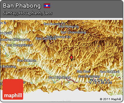 Physical Panoramic Map of Ban Phabong
