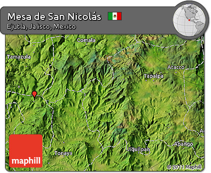 Satellite 3D Map of Mesa De San Nicolás