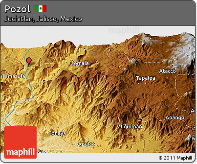 Physical Panoramic Map of Pozol