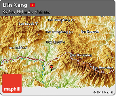Physical 3D Map of Bản Xang