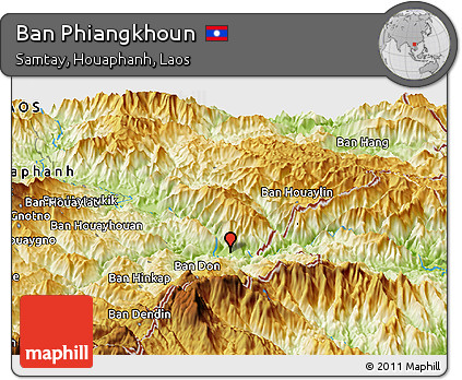Physical Panoramic Map of Ban Phiangkhoun