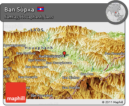 Physical Panoramic Map of Ban Sôpxa
