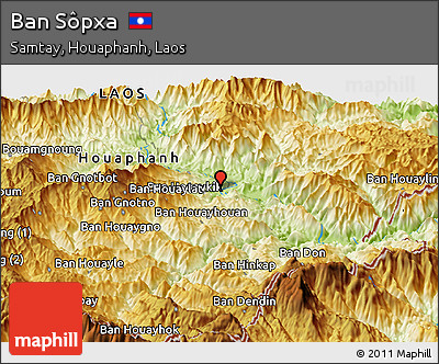 Physical Panoramic Map of Ban Sôpxa