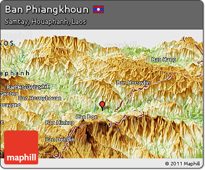 Physical Panoramic Map of Ban Phiangkhoun