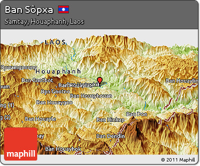 Physical Panoramic Map of Ban Sôpxa
