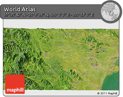 Satellite 3D Map of the Area around 19° 52' 38" N, 105° 28' 29" E