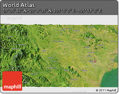 Satellite 3D Map of the Area around 19° 52' 38" N, 105° 28' 29" E