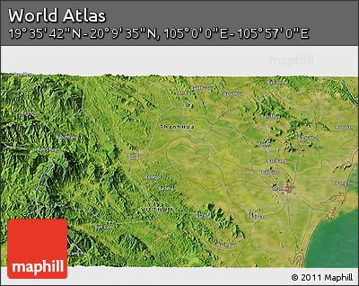 Satellite 3D Map of the Area around 19° 52' 38" N, 105° 28' 29" E
