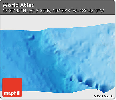 Political 3D Map of the Area around 19° 52' 38" N, 106° 10' 30" W