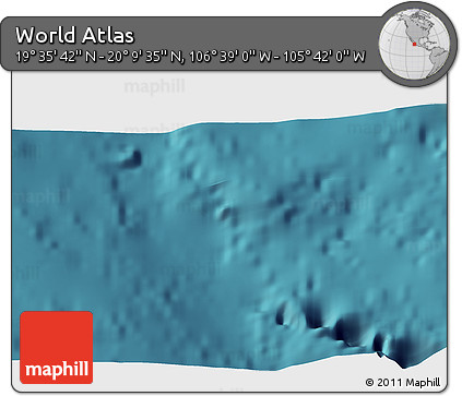Satellite 3D Map of the Area around 19° 52' 38" N, 106° 10' 30" W