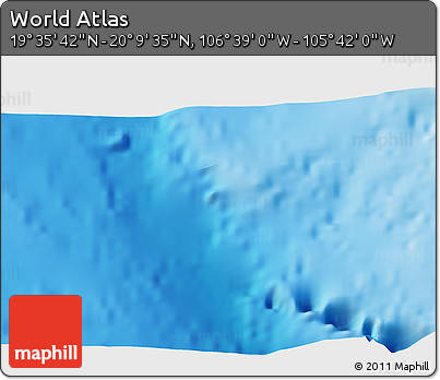 Shaded Relief 3D Map of the Area around 19° 52' 38" N, 106° 10' 30" W