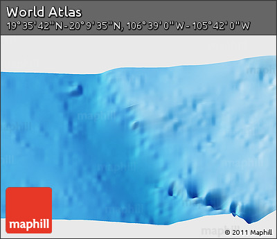 Shaded Relief 3D Map of the Area around 19° 52' 38" N, 106° 10' 30" W