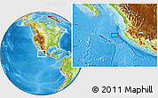 Physical Location Map of the area around 19° 52' 38" N, 107° 1' 30" W