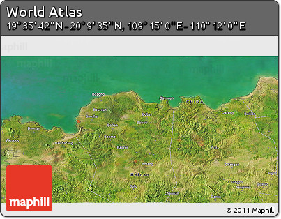 Satellite 3D Map of the Area around 19° 52' 38" N, 109° 43' 29" E