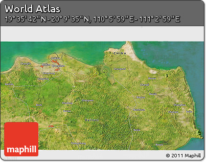 Satellite 3D Map of the Area around 19° 52' 38" N, 110° 34' 29" E